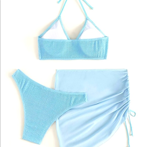 SHEIN Baby Blue Textured Bikini - Picture 2 of 2